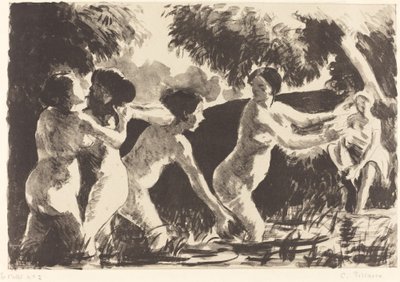 Badende Ringer, ca. 1896 von Camille Pissarro