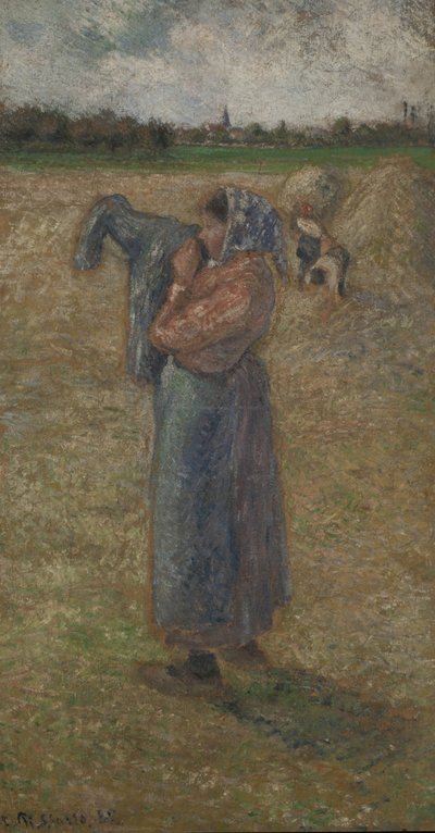 Frau auf dem Feld von Camille Pissarro