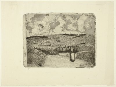 Die Frau auf der Straße von Camille Pissarro