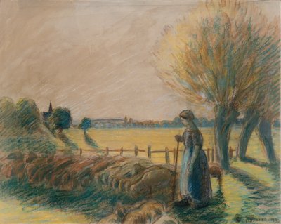 Die Hirtin von Eragny, ca. 1890er von Camille Pissarro