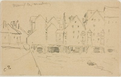 Wassermühlen in Meaux von Camille Pissarro