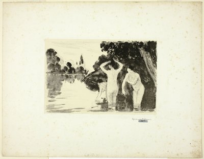 Frauen baden: Tag von Camille Pissarro