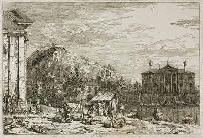 Der Markt in Dolo, aus Vedute von Canaletto