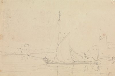 Skizze eines Segelbootes von Capt. Thomas Hastings