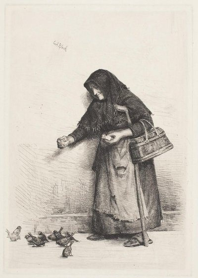 Die Frau mit den Spatzen von Carl Bloch