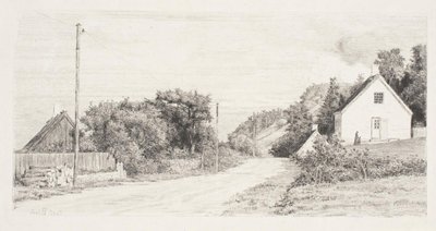 Landstraße zwischen den Häusern von Carl Bloch