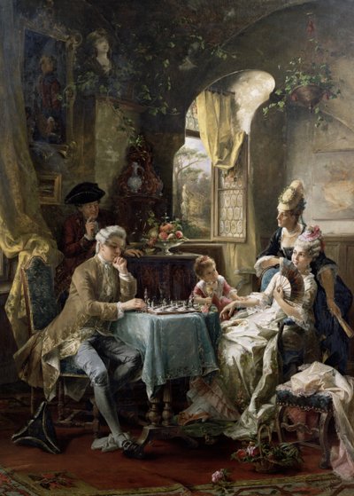 Die Schachspieler, 1887 von Carl Herpfer