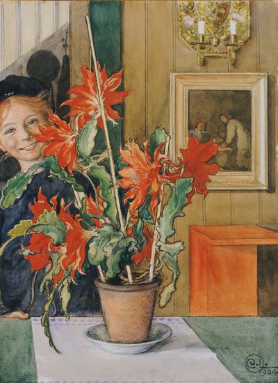 Britas Kaktus, 1904 von Carl Larsson
