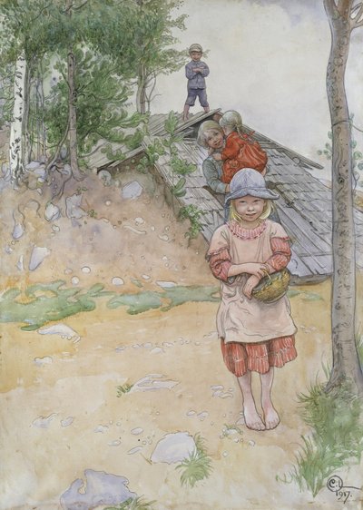 Am Keller, 1917 von Carl Larsson