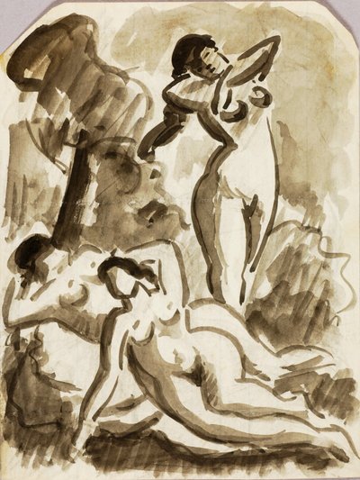 Gruppe von drei Akten von Carl Newman