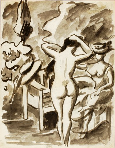 Zwei weibliche Figuren im Garten von Carl Newman