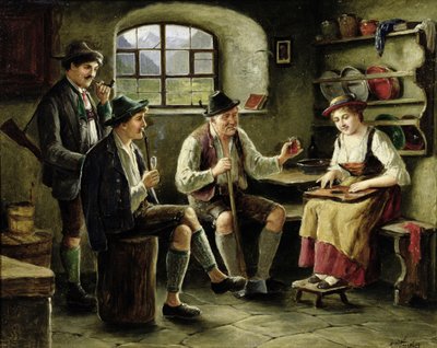 Junge Frau, die eine Zither spielt von Carl Ostersetzer