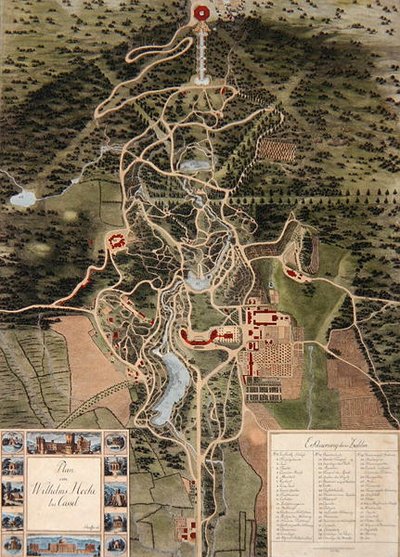 Plan von Wilhelmshöhe bei Kassel von Carl Schaeffer
