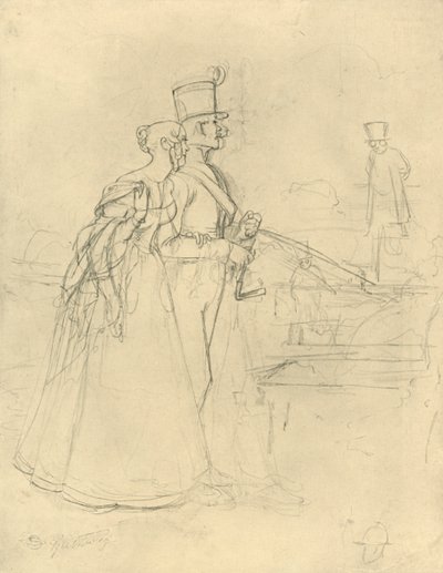 Die Begegnung, Mitte bis Ende des 19. Jahrhunderts, ca. 1924 von Carl Spitzweg