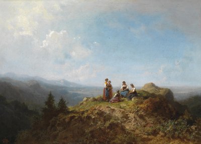 Dirndln auf der Alm von Carl Spitzweg