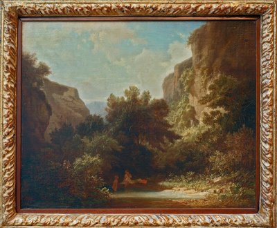Felsige Gebirgslandschaft mit badenden Nymphen von Carl Spitzweg
