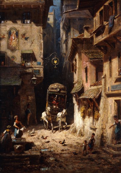 Die Post; Die Post, ca. 1875-1880 von Carl Spitzweg