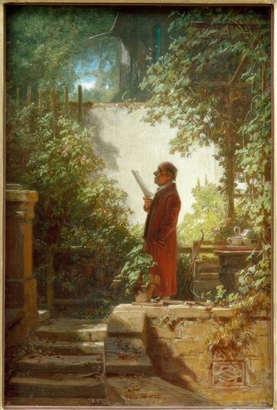 Zeitungsleser im Hausgärtchen von Carl Spitzweg