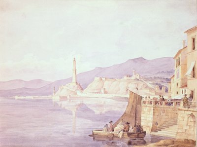 Der Hafen von Genua, 1835 von Carl Wilhelm Goetzloff