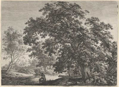 Rieseneiche mit einem sitzenden Fischer von Carl Wilhelm Kolbe
