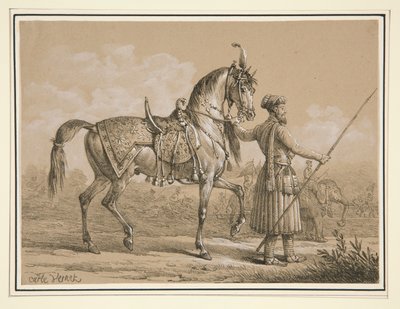 Mameluck und Arabisches Pferd von Carle Vernet