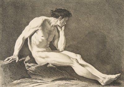 Eine Académie: Sitzender Mann, 1742-43 von Carle van Loo