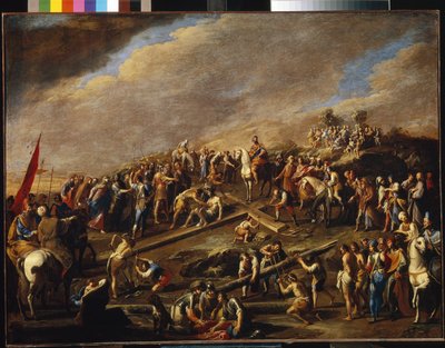 Christus wird ans Kreuz genagelt. Golgatha von Carlo Coppola