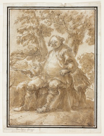 Mann sitzt vor Bäumen von Carlo Marchionni