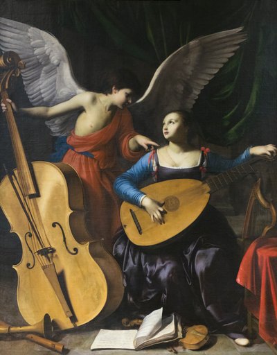 Heilige Cäcilia und der Engel von Carlo Saraceni
