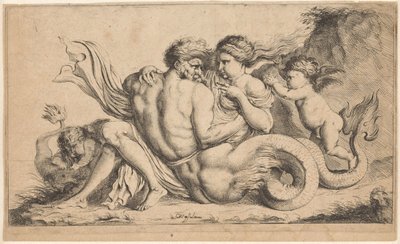 Triton und Nymphe von Caspar Jacob van Opstal (II) (attributed to)