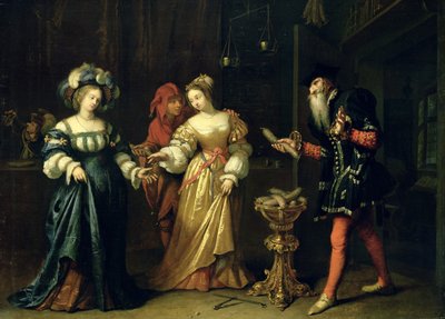 Ein maskierter Joker, 1668 von Caspar Netscher