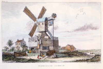 Bockwindmühle, Wimbledon Common, nahe London, ca. 1840 von Castle