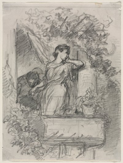 Auf dem Balkon von Celestin Francois Nanteuil