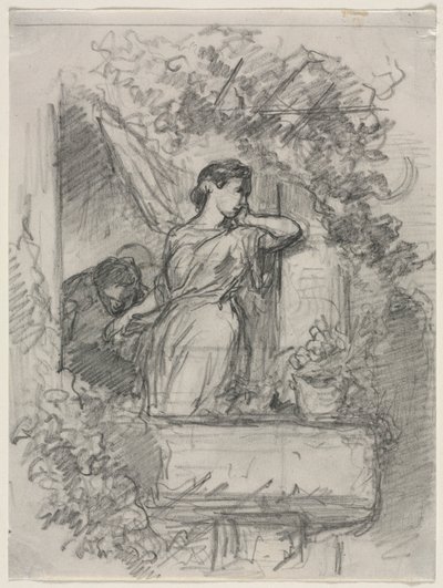 Auf dem Balkon von Celestin Francois Nanteuil