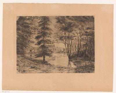Ansicht von Schloss Ghlin von Ch. Perrin (signed by artist)