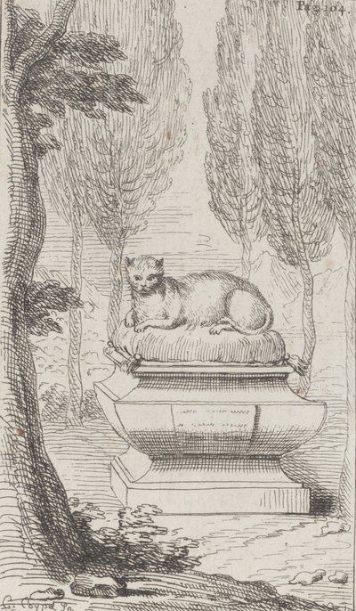 Katze auf einem Grab, 1714-52 von Charles Antoine Coypel