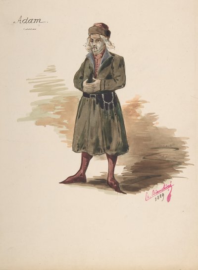 Kostümentwurf für Adam, 1889 von Charles Bianchini