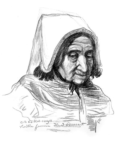 Studie eines alten Frauenkopfes, 1899 von Charles Cottet