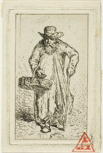 Bettler mit Korb von Charles Emile Jacque