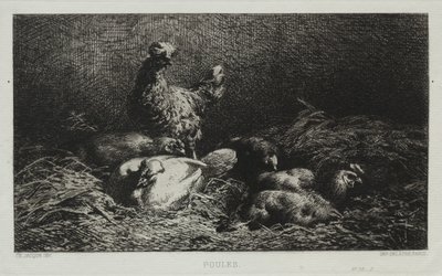 Hühner von Charles Emile Jacque