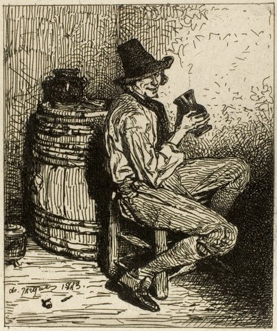 Trinker von Charles Emile Jacque