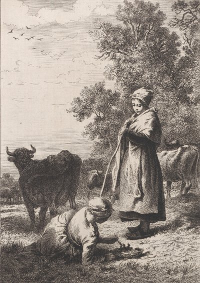 Kleine Milchmädchen von Charles Emile Jacque
