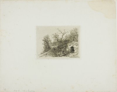 Mann auf einem Hügel sitzend von Charles Emile Jacque