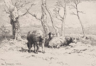 Schafe, 1868 von Charles Emile Jacque