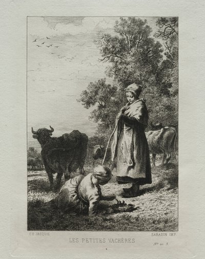 Die kleinen Kuhhirten von Charles Emile Jacque