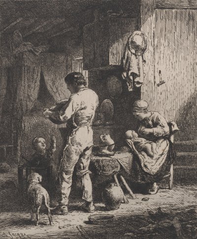 Das Mahl von Charles Emile Jacque