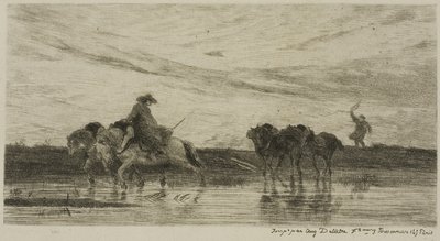 Die Zugpferde von Charles Francois Daubigny