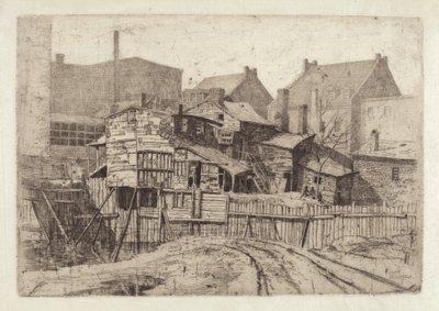 Ohne Titel (Holzhaus in der Stadt) von Charles Frederick William Mielatz