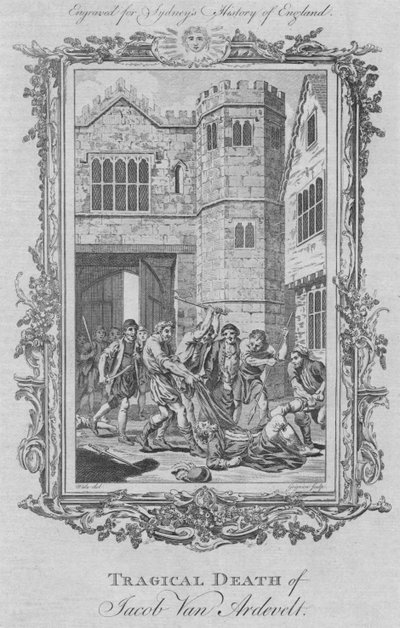 Tragischer Tod von Jacob Van Artevelde, 1773 von Charles Grignion