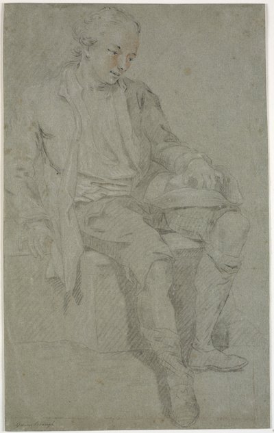 Studie eines sitzenden Jugendlichen von Charles Grignion d.Æ.